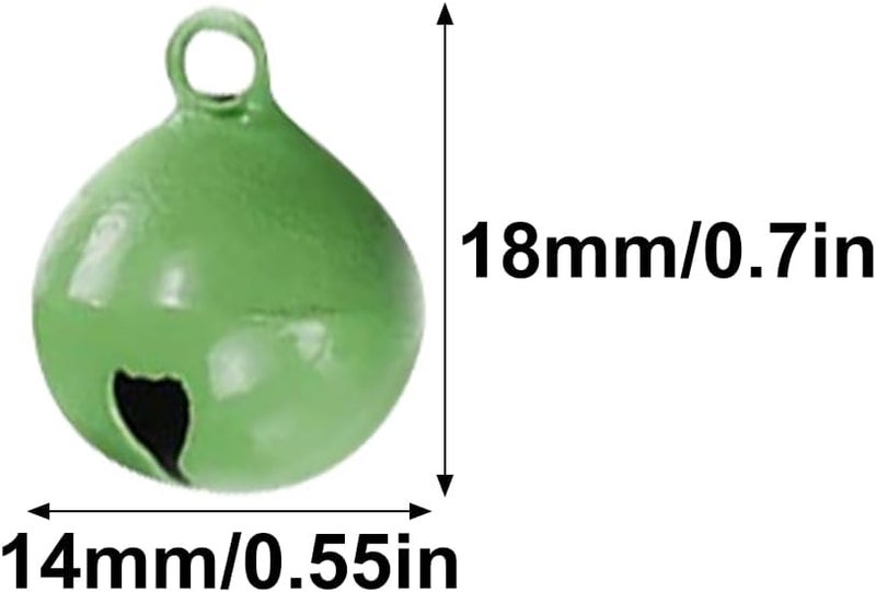 Bright Green 10PCS 14mm Jingle Bells For DIY Keychains Pet Jewelry Festival Decorations - Image 2